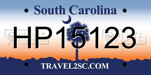HP15123 South Carolina License Plate