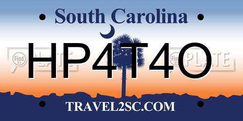 HP4T4O South Carolina License Plate
