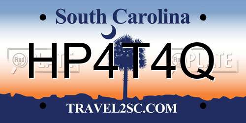 HP4T4Q South Carolina License Plate