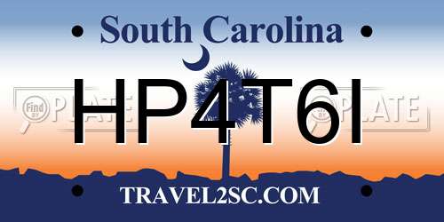HP4T6I South Carolina License Plate