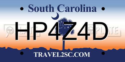 HP4Z4D South Carolina License Plate