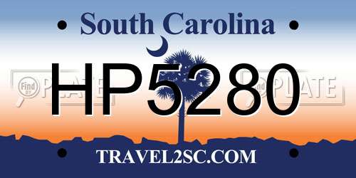 HP5280 South Carolina License Plate