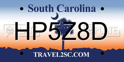 HP5Z8D South Carolina License Plate