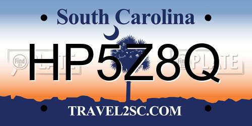 HP5Z8Q South Carolina License Plate
