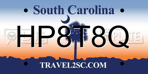 HP8T8Q South Carolina License Plate