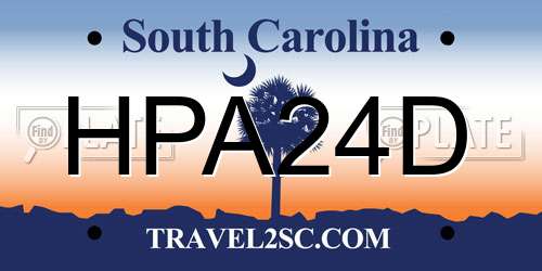HPA24D South Carolina License Plate