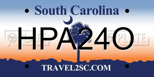 HPA24O South Carolina License Plate