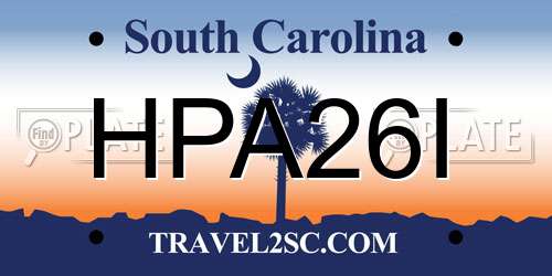 HPA26I South Carolina License Plate
