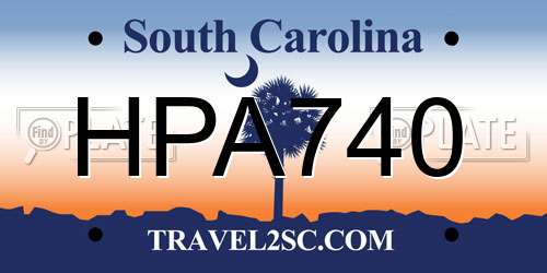 HPA740 South Carolina License Plate