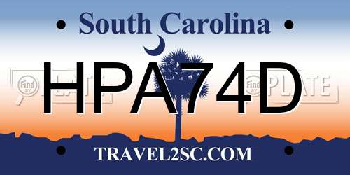 HPA74D South Carolina License Plate