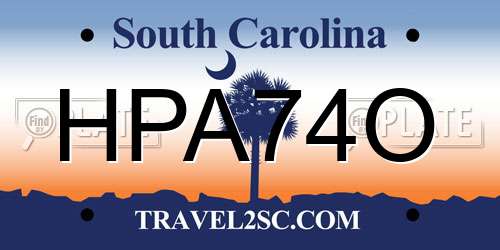 HPA74O South Carolina License Plate