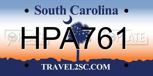 HPA761 South Carolina License Plate