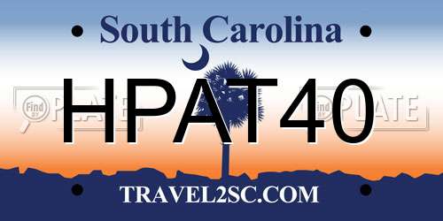 HPAT40 South Carolina License Plate