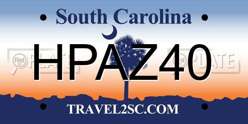 HPAZ40 South Carolina License Plate
