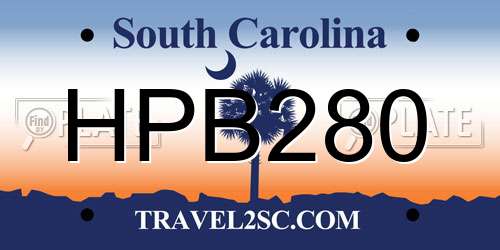HPB280 South Carolina License Plate