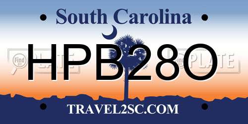 HPB28O South Carolina License Plate