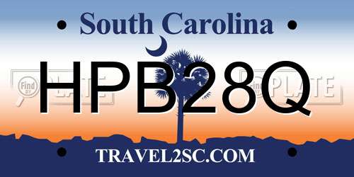 HPB28Q South Carolina License Plate