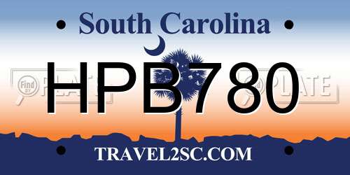 HPB780 South Carolina License Plate