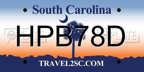 HPB78D South Carolina License Plate