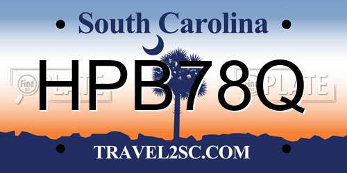 HPB78Q South Carolina License Plate