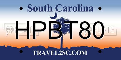 HPBT80 South Carolina License Plate