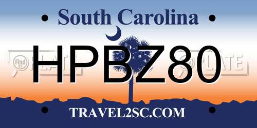 HPBZ80 South Carolina License Plate