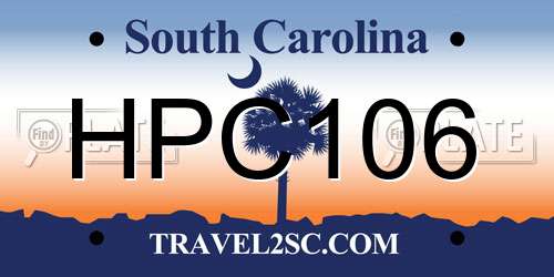 HPC106 South Carolina License Plate