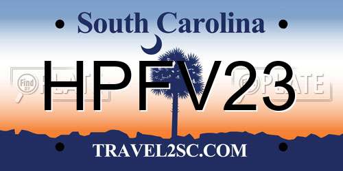 HPFV23 South Carolina License Plate