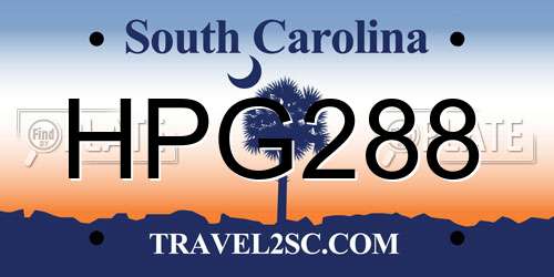 HPG288 South Carolina License Plate