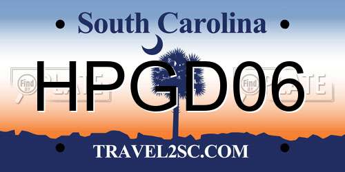 HPGD06 South Carolina License Plate