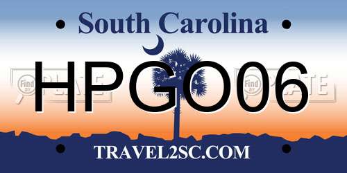 HPGO06 South Carolina License Plate