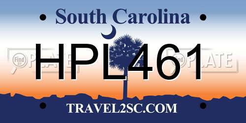 HPL461 South Carolina License Plate