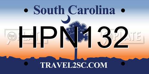 HPN132 South Carolina License Plate