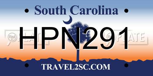 HPN291 South Carolina License Plate