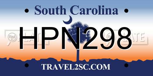 HPN298 South Carolina License Plate