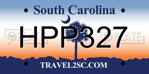 HPP327 South Carolina License Plate