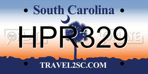 HPR329 South Carolina License Plate