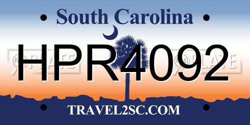 HPR4092 South Carolina License Plate