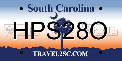 HPS28O South Carolina License Plate