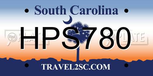 HPS780 South Carolina License Plate