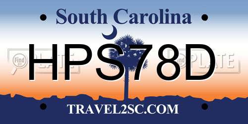 HPS78D South Carolina License Plate