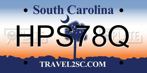 HPS78Q South Carolina License Plate