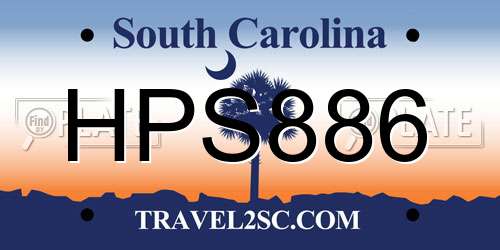 HPS886 South Carolina License Plate