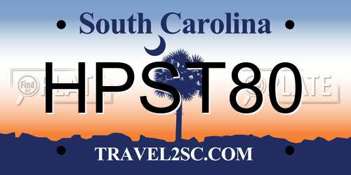 HPST80 South Carolina License Plate