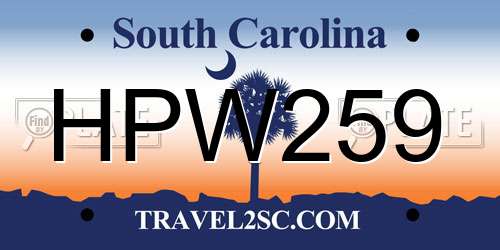 HPW259 South Carolina License Plate