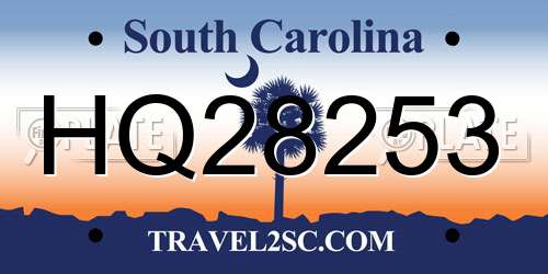 HQ28253 South Carolina License Plate
