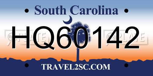 HQ60142 South Carolina License Plate