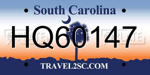 HQ60147 South Carolina License Plate