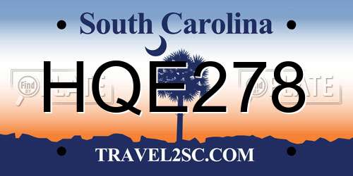 HQE278 South Carolina License Plate