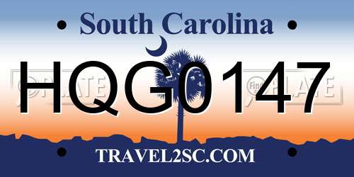 HQG0147 South Carolina License Plate